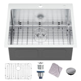 Drop-in Topmount 16 Gauge Single Bowl Stainless Steel Kitchen Sink