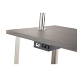 Dru Square Silver Floor Lamp Table with USB Charger