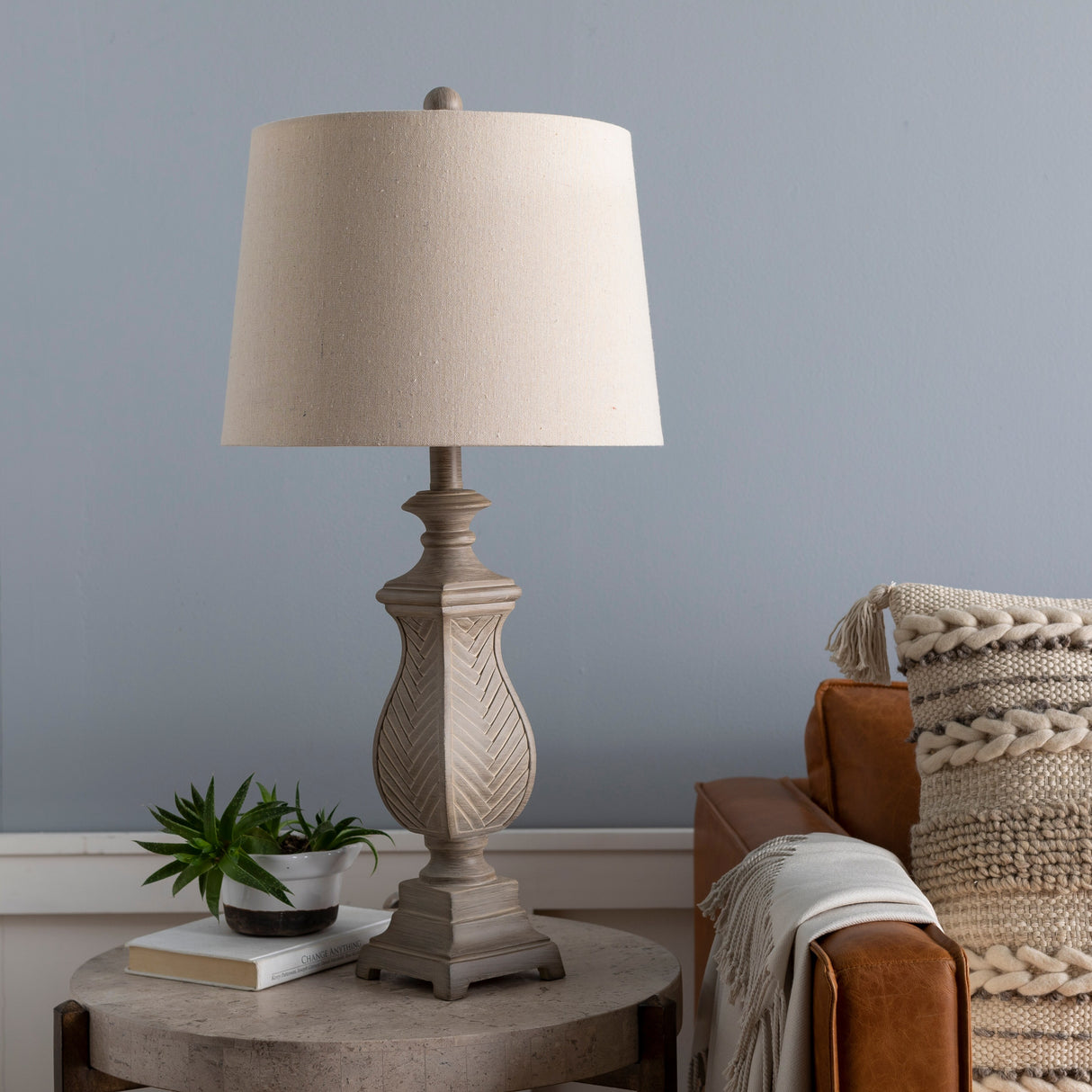 Drue Textured Traditional Table Lamp - 28"H x 14"W x 14"D