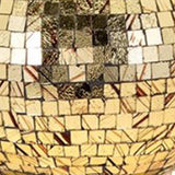 Drum Shade Mosaic Table Lamp with Iron Base, Gold and White