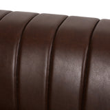 Drury Channel Stitch Faux Leather Sofa with Nailhead Trim by Christopher Knight Home - 83.00" L x 32.50" W x 27.00" H