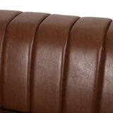 Drury Channel Stitch Faux Leather Sofa with Nailhead Trim by Christopher Knight Home - 83.00" L x 32.50" W x 27.00" H