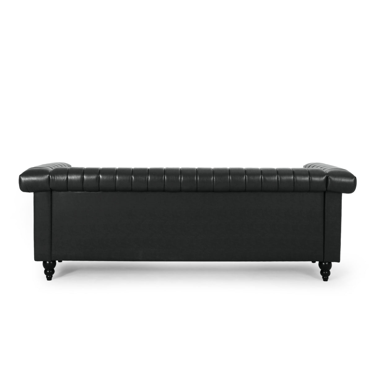 Drury Channel Stitch Faux Leather Sofa with Nailhead Trim by Christopher Knight Home - 83.00" L x 32.50" W x 27.00" H