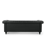 Drury Channel Stitch Faux Leather Sofa with Nailhead Trim by Christopher Knight Home - 83.00" L x 32.50" W x 27.00" H