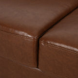 Drury Channel Stitch Faux Leather Sofa with Nailhead Trim by Christopher Knight Home - 83.00" L x 32.50" W x 27.00" H