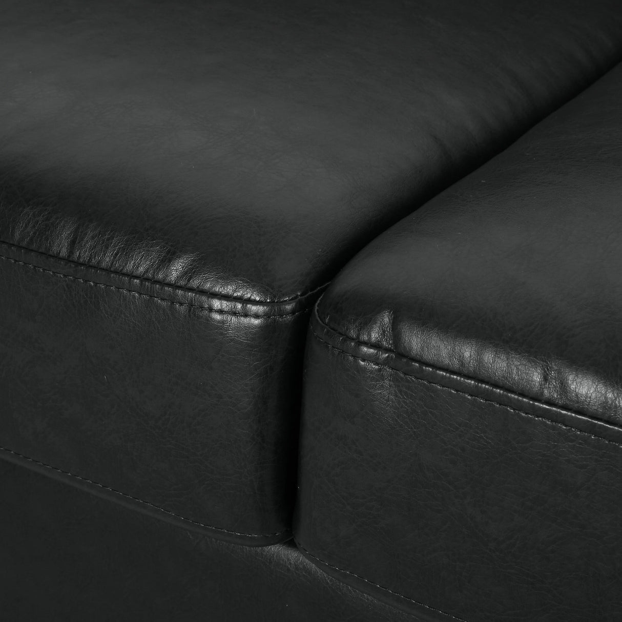 Drury Channel Stitch Faux Leather Sofa with Nailhead Trim by Christopher Knight Home - 83.00" L x 32.50" W x 27.00" H