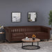 Drury Channel Stitch Faux Leather Sofa with Nailhead Trim by Christopher Knight Home - 83.00" L x 32.50" W x 27.00" H