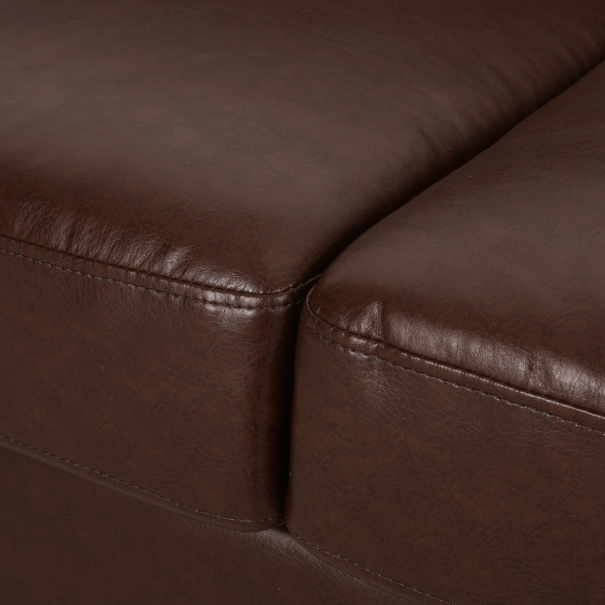 Drury Channel Stitch Faux Leather Sofa with Nailhead Trim by Christopher Knight Home - 83.00" L x 32.50" W x 27.00" H