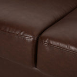 Drury Channel Stitch Faux Leather Sofa with Nailhead Trim by Christopher Knight Home - 83.00" L x 32.50" W x 27.00" H
