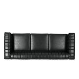 Drury Channel Stitch Faux Leather Sofa with Nailhead Trim by Christopher Knight Home - 83.00" L x 32.50" W x 27.00" H