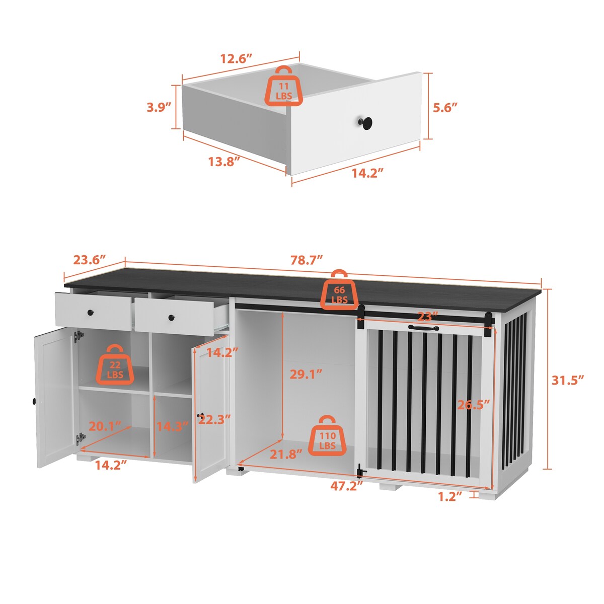 Dual-Drawer Cabinet Pet Sanctuary Contemporary Home Storage Solution