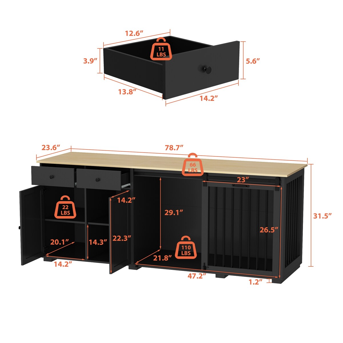 Dual-Drawer Cabinet Pet Sanctuary Contemporary Home Storage Solution