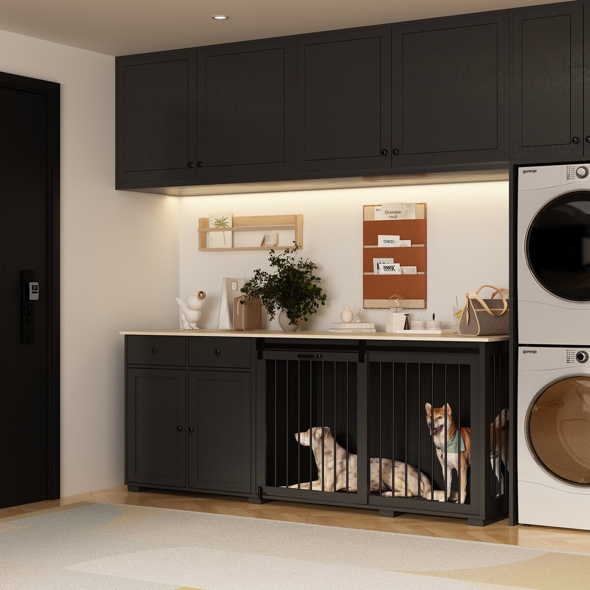 Dual-Drawer Cabinet Pet Sanctuary Contemporary Home Storage Solution