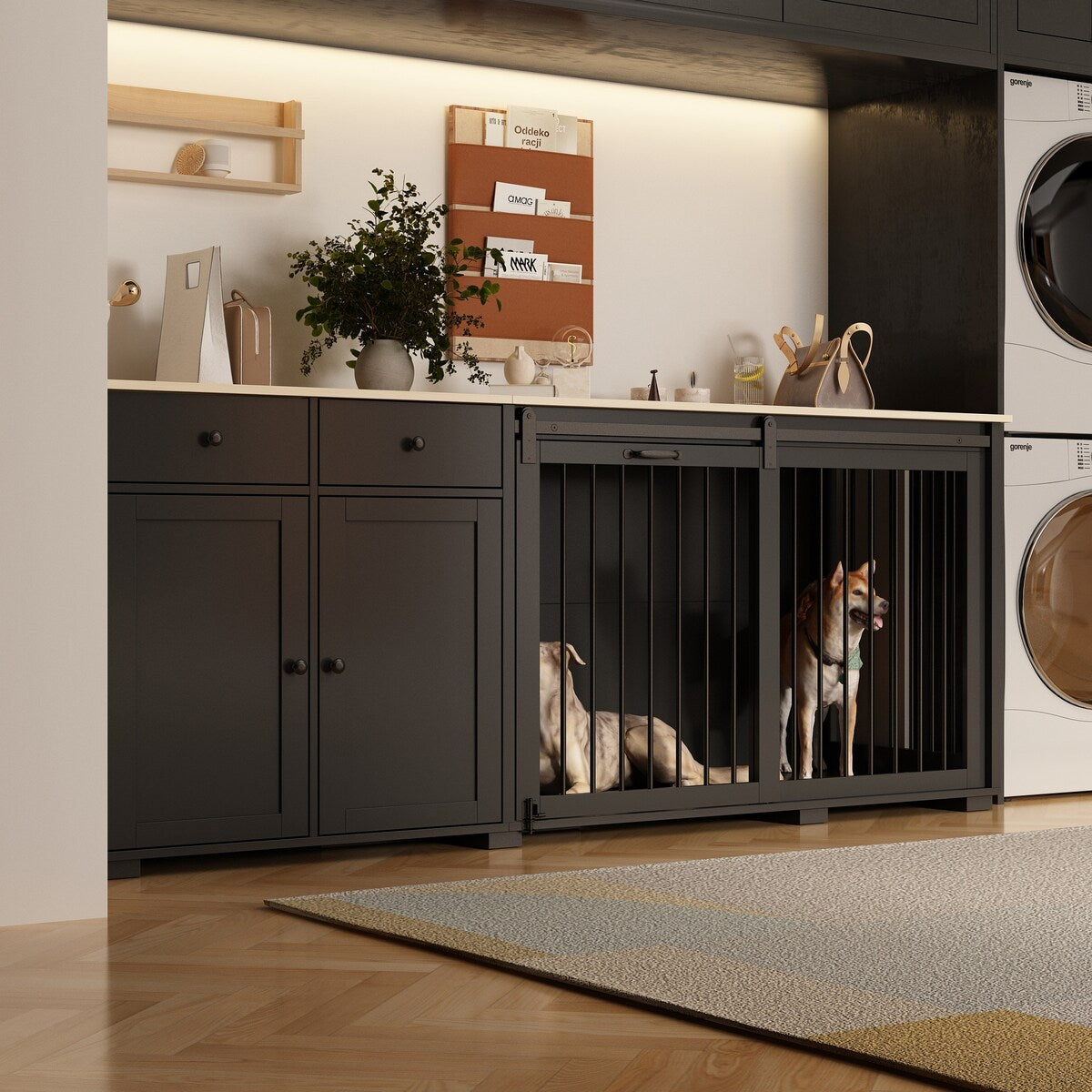 Dual-Drawer Cabinet Pet Sanctuary Contemporary Home Storage Solution