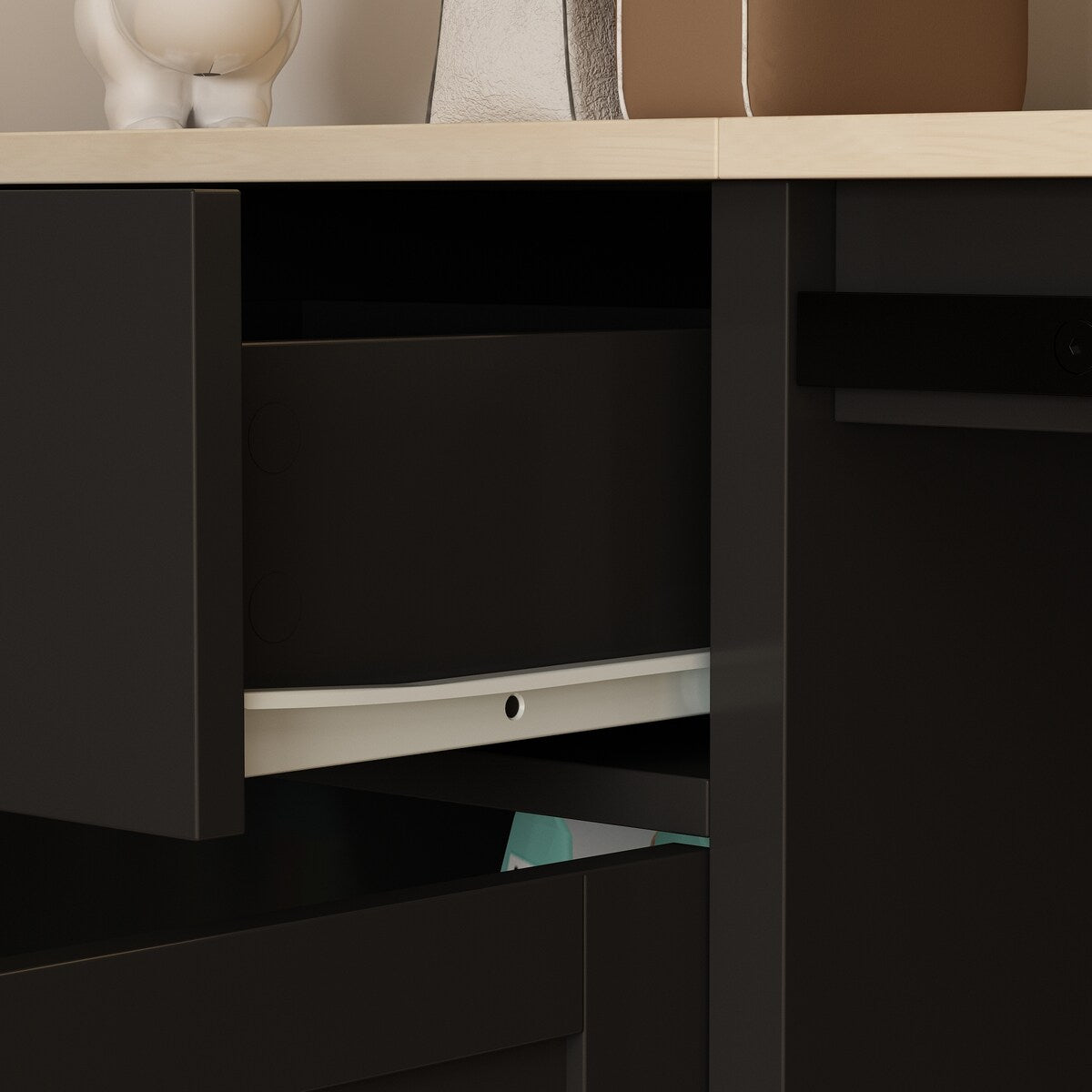 Dual-Drawer Cabinet Pet Sanctuary Contemporary Home Storage Solution