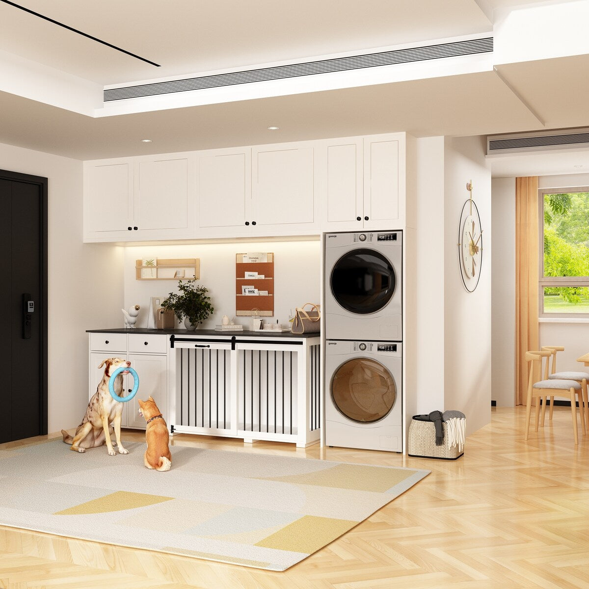 Dual-Drawer Cabinet Pet Sanctuary Contemporary Home Storage Solution
