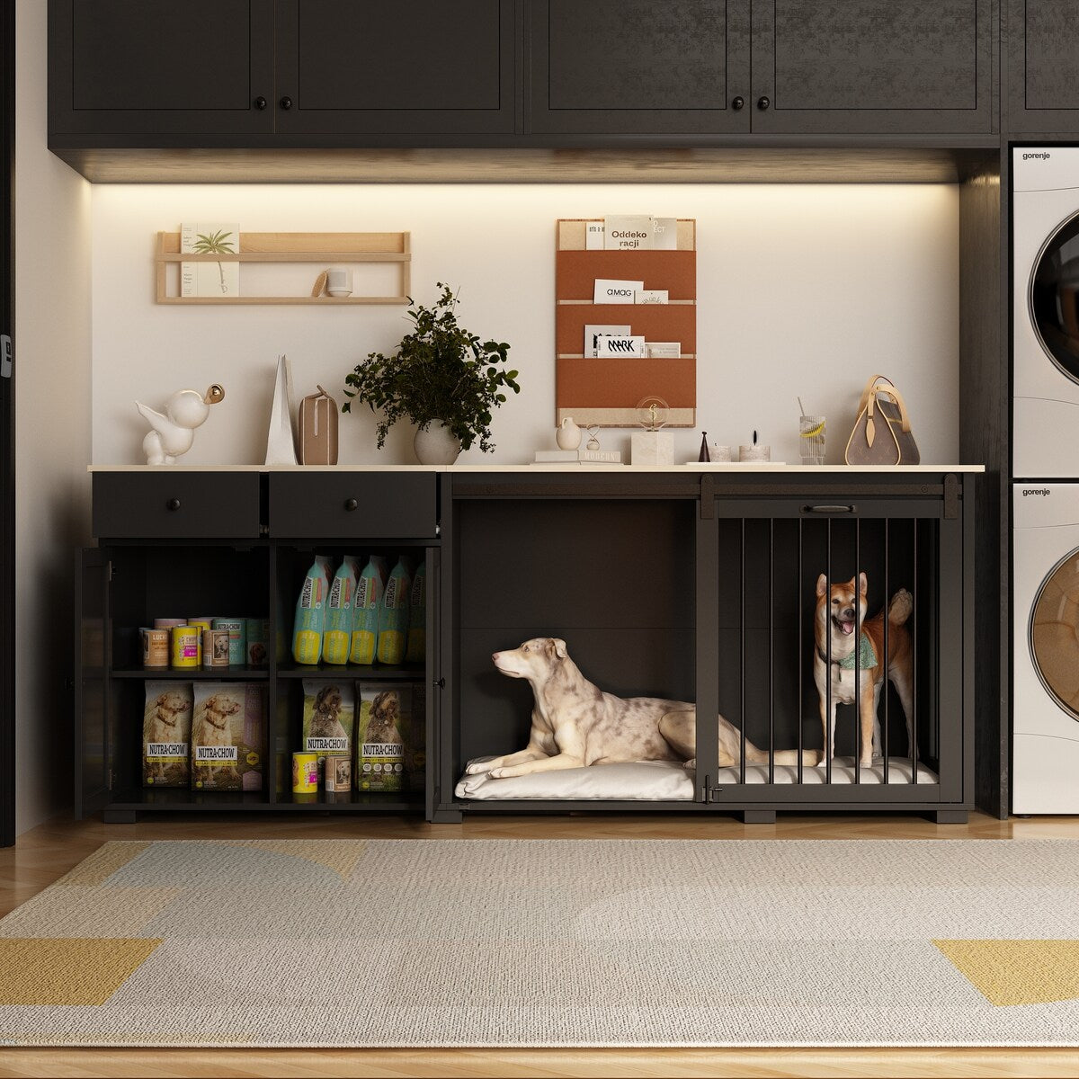 Dual-Drawer Cabinet Pet Sanctuary Contemporary Home Storage Solution