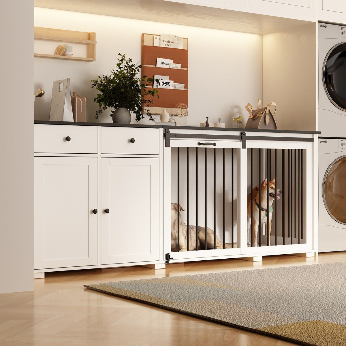Dual-Drawer Cabinet Pet Sanctuary Contemporary Home Storage Solution