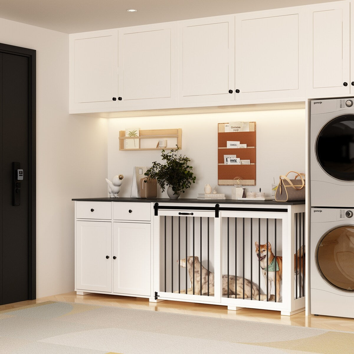 Dual-Drawer Cabinet Pet Sanctuary Contemporary Home Storage Solution