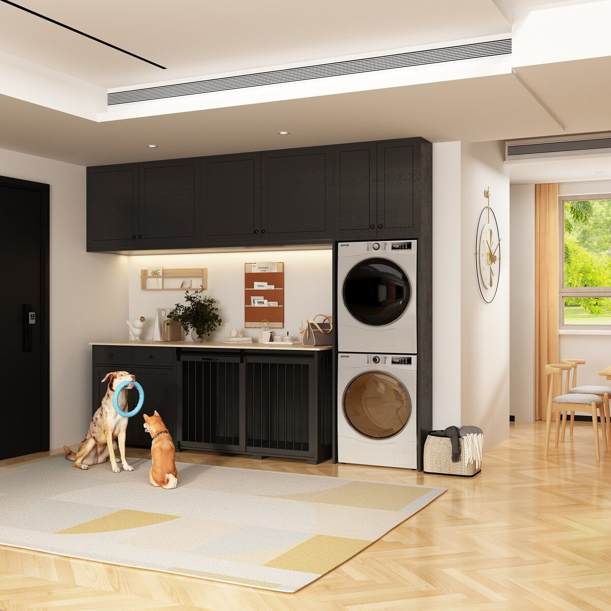 Dual-Drawer Cabinet Pet Sanctuary Contemporary Home Storage Solution