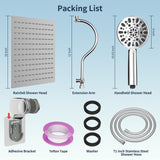 All metal 10 Inch High Pressure Rainfall Shower head with Handheld Spray