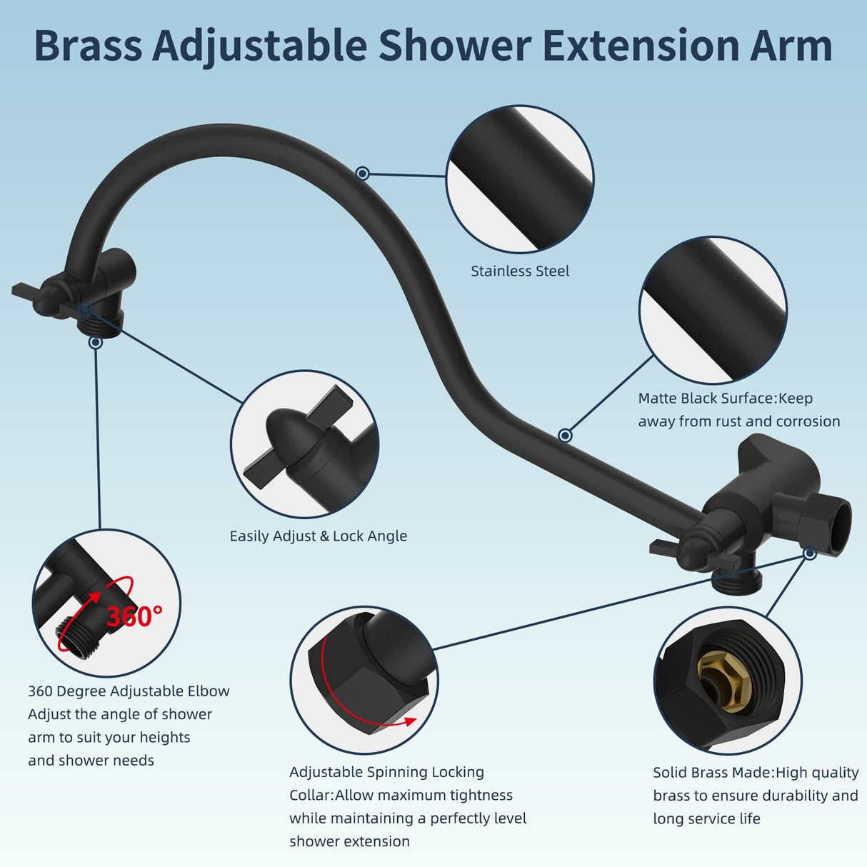 All metal 10 Inch High Pressure Rainfall Shower head with Handheld Spray