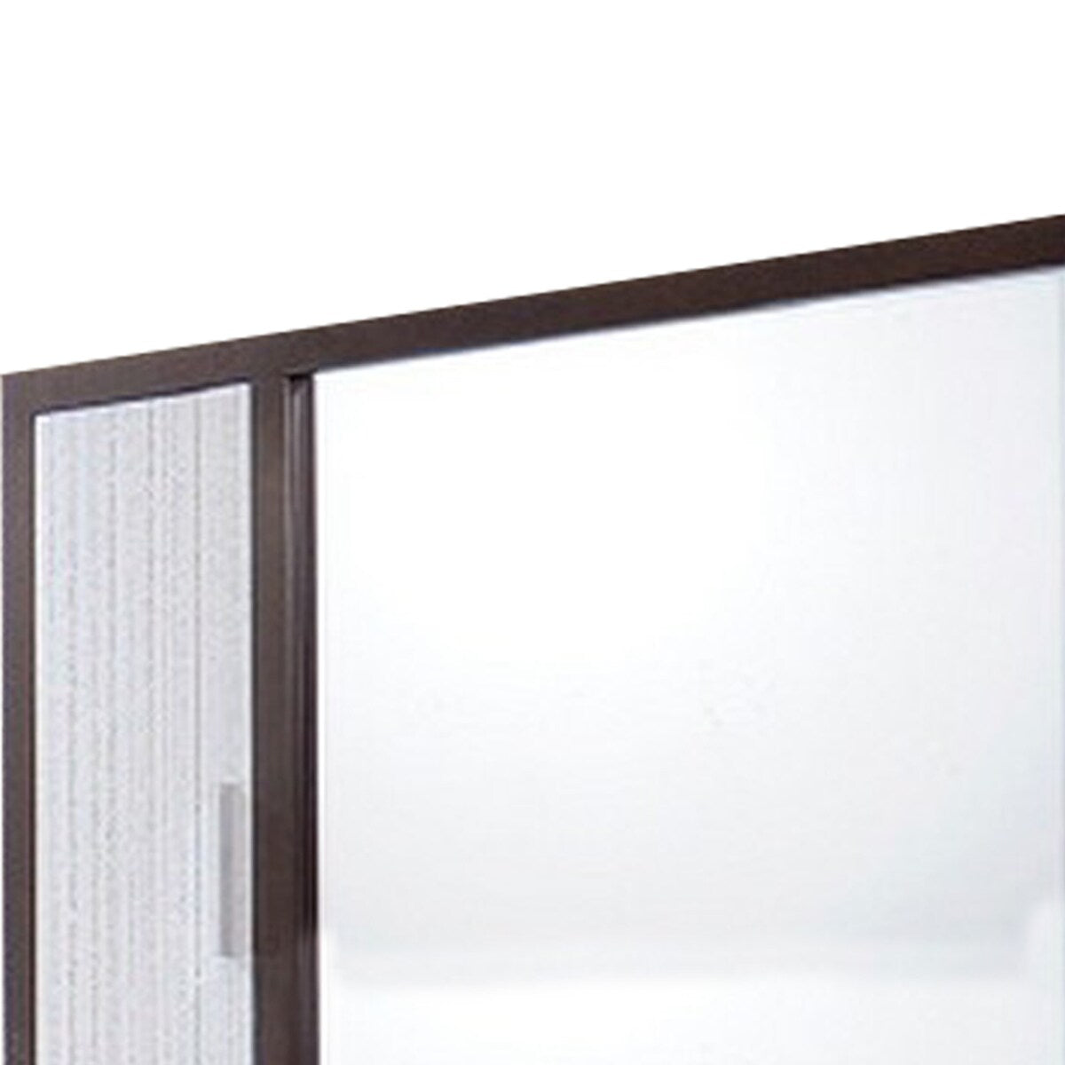 Dual Tone Wooden Wall Mirror with Side Storage, Brown and White