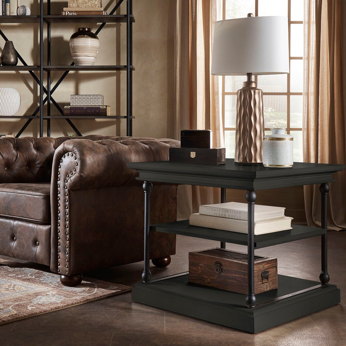 Dubrovnik Cornice Accent Storage Side Table