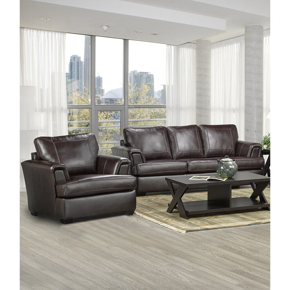 Duke Italian Leather Sofa and Two Chair Set
