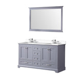 Dukes 60 in. W x 22 in. D White Double Bath Vanity, Cultured Marble Top, Faucet Set, and 58 in. Mirror