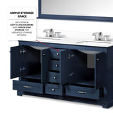 Dukes 60 in. W x 22 in. D White Double Bath Vanity, Cultured Marble Top, Faucet Set, and 58 in. Mirror