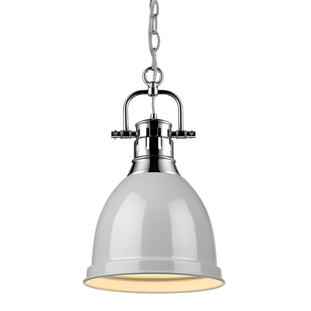 Duncan Mini Pendant with Chain in Aged Brass with an Aged Brass Shade