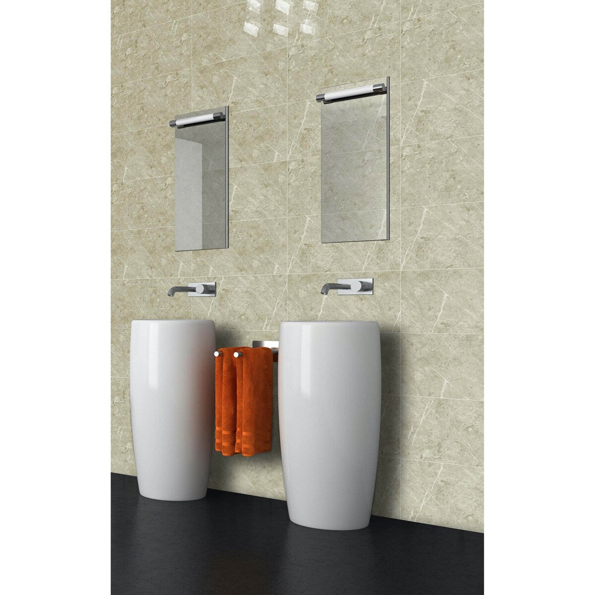 Dundee Deco 2 ft X 1 ft Peel and Stick Wall Panels in Dark Beige
