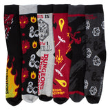 Dungeons And Dragons Assorted 6Pack Crew Socks