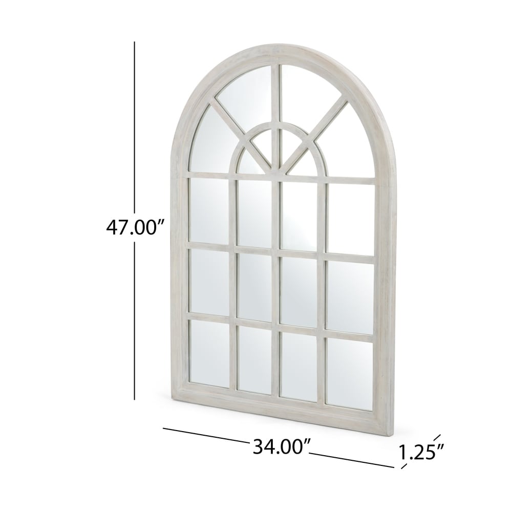 Dunlap Traditional Arched Windowpane Mirror by Christopher Knight Home - 31.00" W x 1.25" L x 44.00" H
