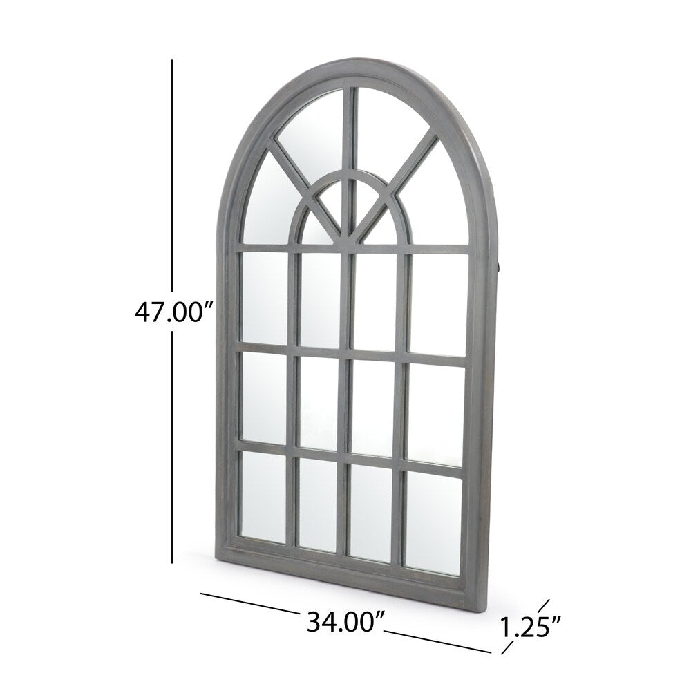 Dunlap Traditional Arched Windowpane Mirror by Christopher Knight Home - 31.00" W x 1.25" L x 44.00" H