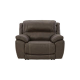 Signature Design by Ashley Dunleith Brown Leather Power Zero Wall Recliner