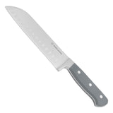 Dura Living Santoku Knife - 7 Inch Professional Kitchen Knife - Classic Forged - High Carbon Stainless Steel, Gray