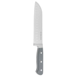 Dura Living Santoku Knife - 7 Inch Professional Kitchen Knife - Classic Forged - High Carbon Stainless Steel, Gray