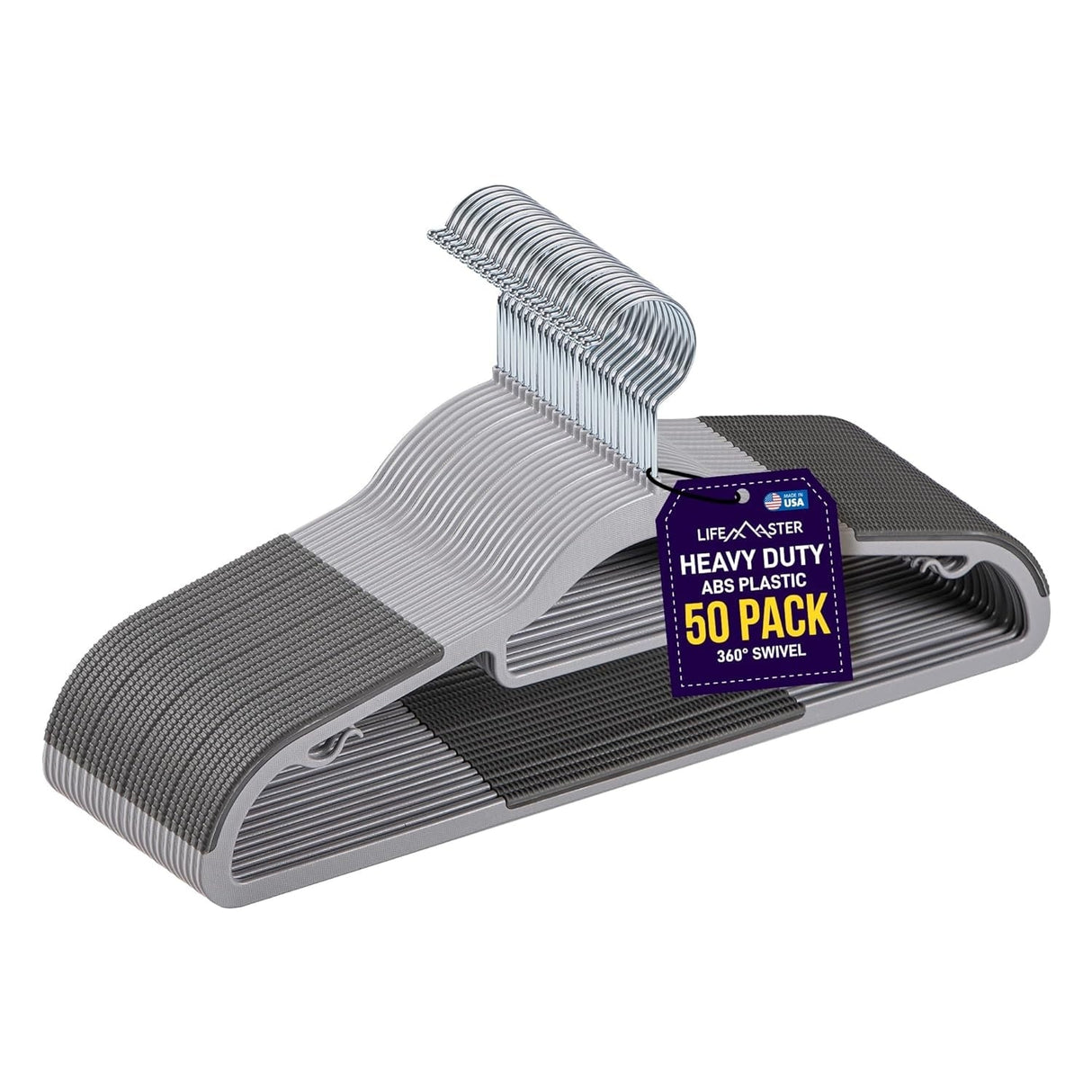 Durable Non-Slip Clothes Hangers Sturdy Plastic Set