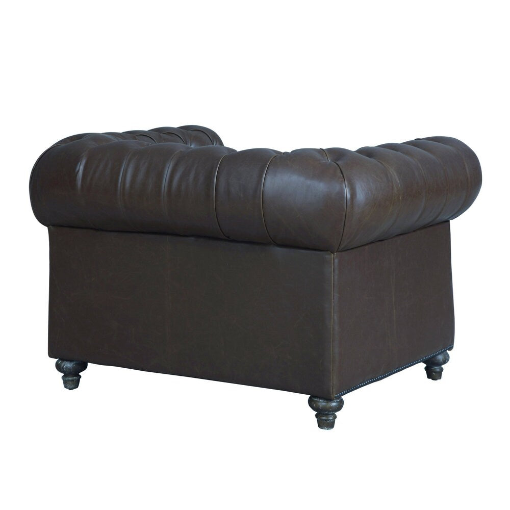 Durango Antique Brown Leather/Oak/Kiln Dried Wood Living Room Set