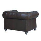 Durango Antique Brown Leather/Oak/Kiln Dried Wood Living Room Set