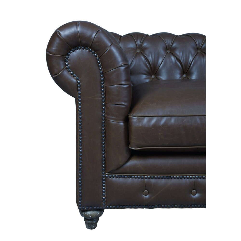 Durango Antique Brown Leather/Oak/Kiln Dried Wood Living Room Set
