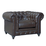 Durango Antique Brown Leather/Oak/Kiln Dried Wood Living Room Set