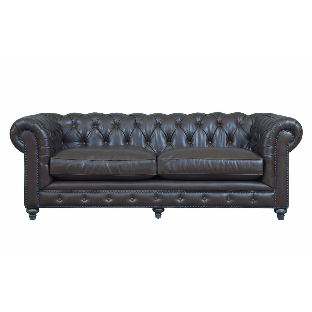 Durango Antique Brown Leather/Oak/Kiln Dried Wood Living Room Set