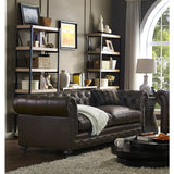 Durango Antique Brown Leather/Oak/Kiln Dried Wood Living Room Set