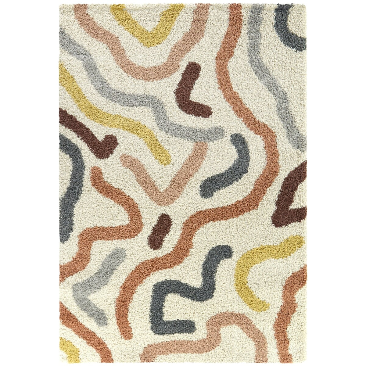 Duret Abstract Lines Contemporary Shag Area Rug
