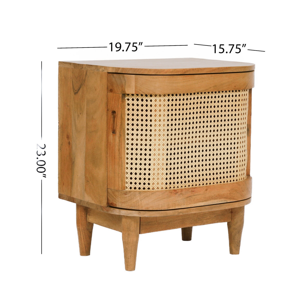 Durette Wood and Cane Nightstand Cabinet (Set of 2) by Christopher Knight Home