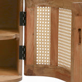 Durette Wood and Cane Nightstand Cabinet (Set of 2) by Christopher Knight Home