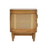 Durette Wood and Cane Nightstand Cabinet by Christopher Knight Home